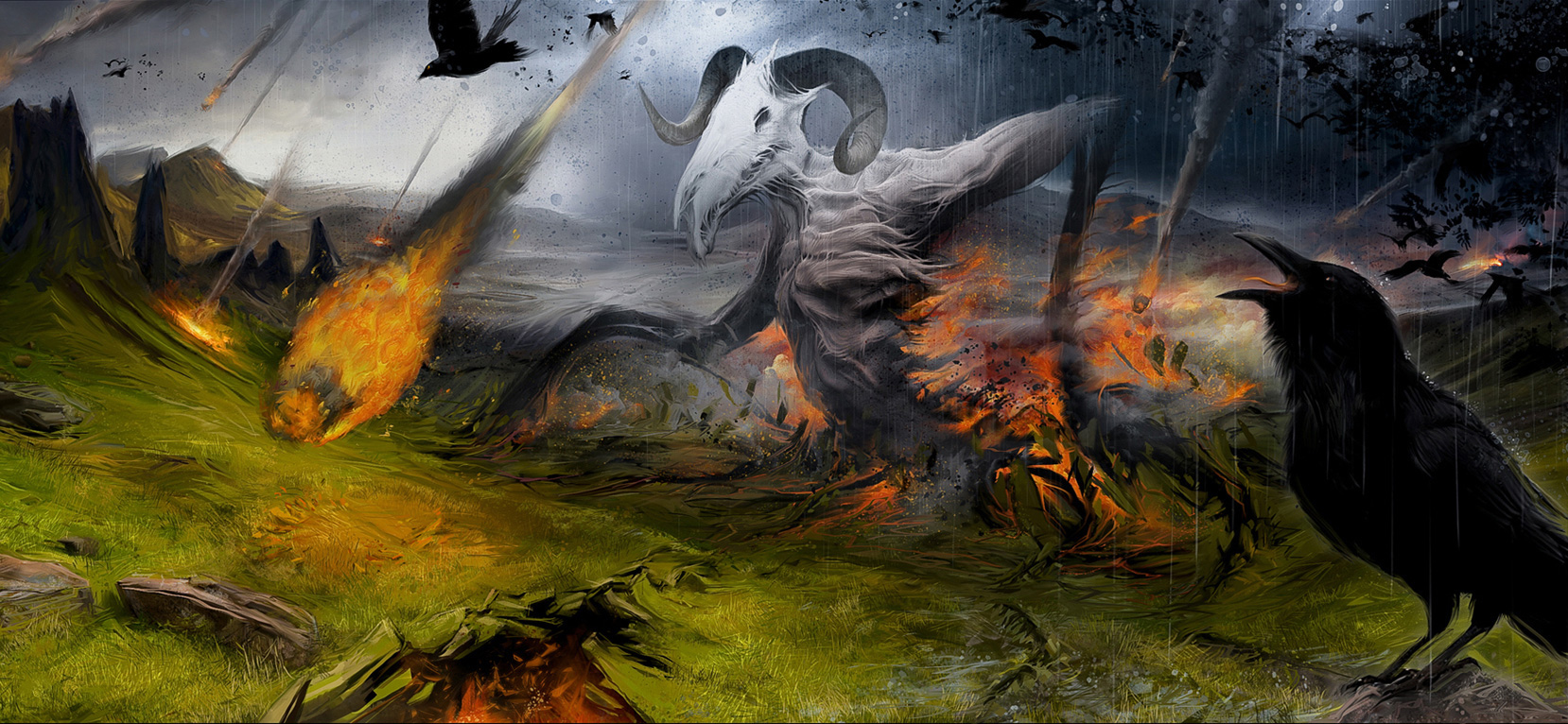 Illustration Dark Fantasy "Apocalypse" par le Directeur Créatif Yayashin - Peinture digitale de Bruno Wagner.