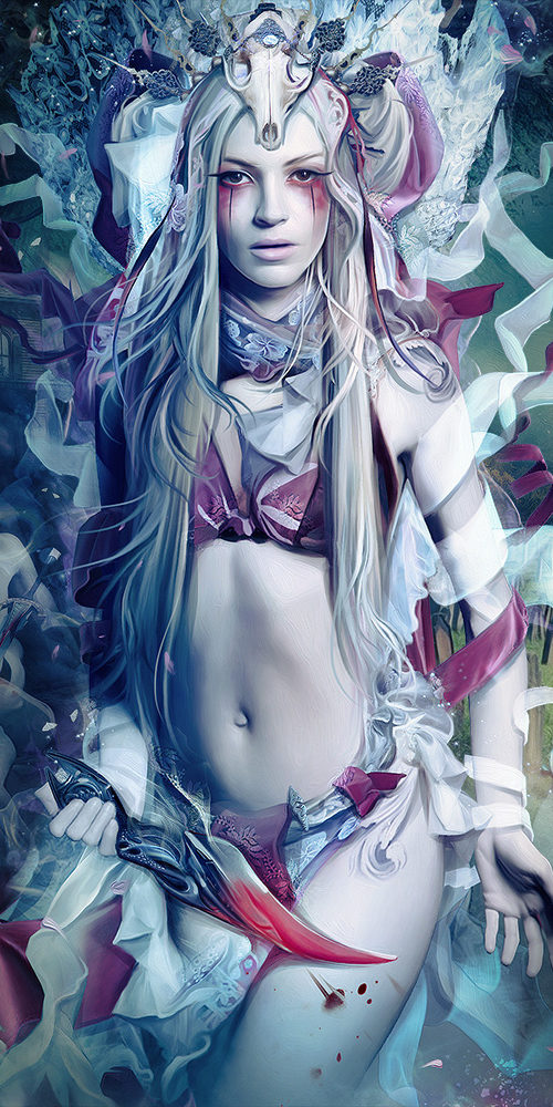 Morufiana 2, Illustration Fantasy et character design pour Legend of the Cryptids (Apllibot) par le concept artist Yayashin - Peinture digitale de Bruno Wagner.