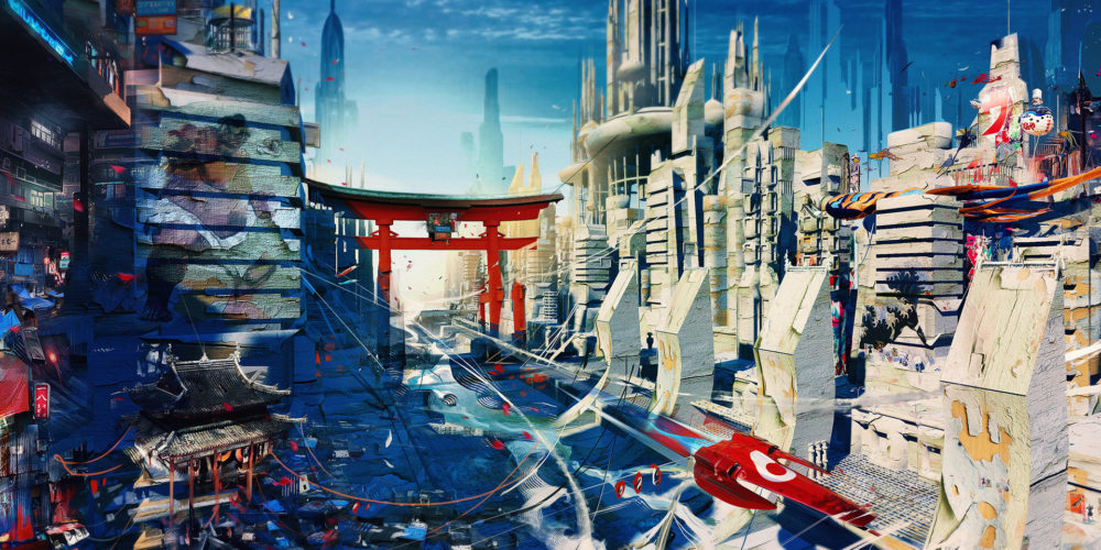 Illustration Science Fiction "Tokyo Wipeout" (Les quatre cavaliers de l'Apocalypse) par le Directeur Créatif Yayashin - Peinture digitale de Bruno Wagner.