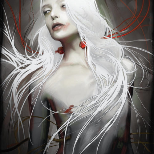Illustration Dark Fantasy "VAMPIRE" par le Directeur Créatif Yayashin - Peinture digitale de Bruno Wagner.