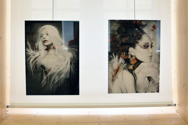 Succube et Black widow - Exposition "Fantasy Art" des illustration de Bruno Wagner (illustration Yayashin) à la BIG de Gourdon dans le Lot