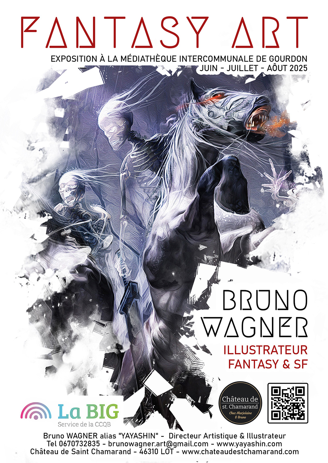 chateau-de-Saint-Chamarand,-exposition-Yayashin,-Bruno-Wagner,-BIG-Gourdon